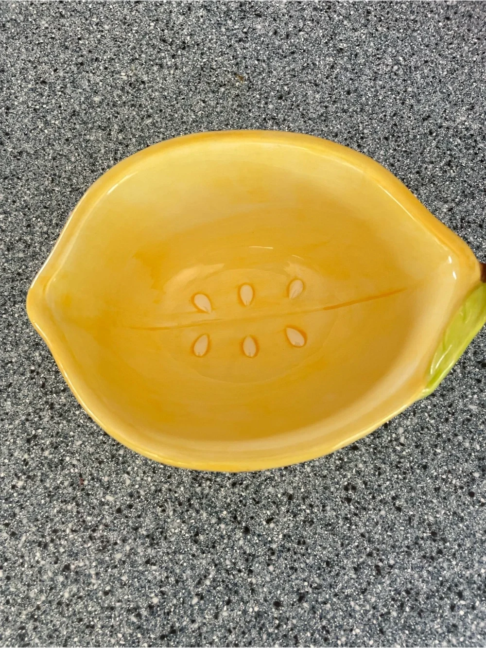 Sur La Table Yellow Ceramic Lemon-Shaped Serving Bowl